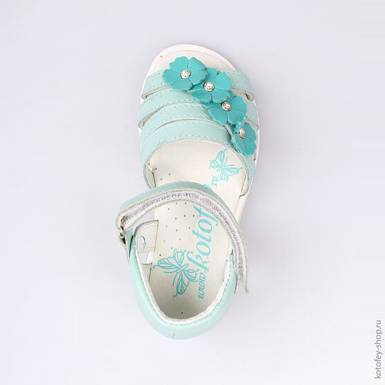 322025-22 Босоножки для девочки голубой фото №4