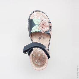 322026-22 Босоножки для девочки син-роз фото №4