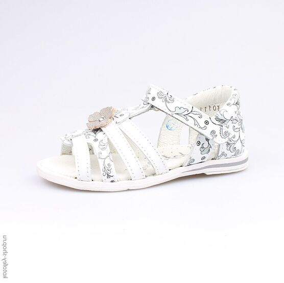 322031-23 Босоножки для девочки бел-сер
