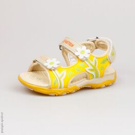 323040-13 Пляжная обувь для девочки беж-жел-сал