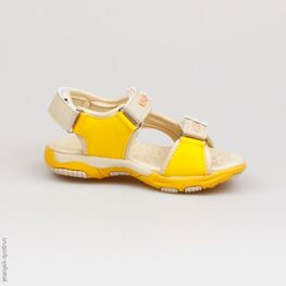 323040-13 Пляжная обувь для девочки беж-жел-сал фото №2