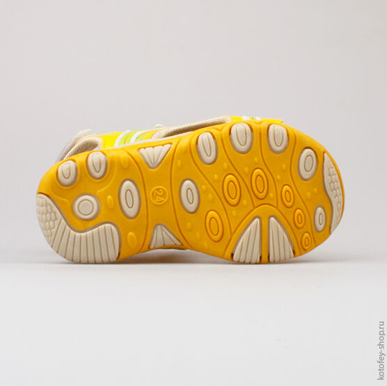 323040-13 Пляжная обувь для девочки беж-жел-сал фото №3
