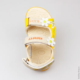 323040-13 Пляжная обувь для девочки беж-жел-сал фото №4