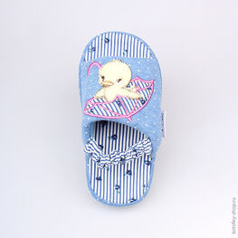 331012-11 Тапочки голубые для девочки голубой фото №4