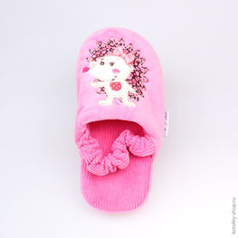 331013-11 Тапочки розовые для девочки розовый фото №4