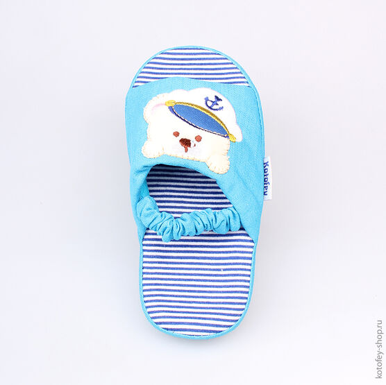 331014-11 Тапочки голубые для мальчики голубой фото №4