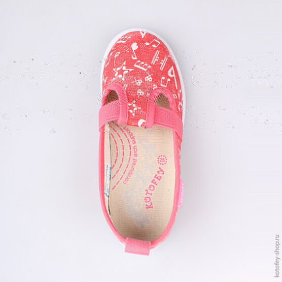 331033-12 Текстильная обувь для девочки коралл фото №4