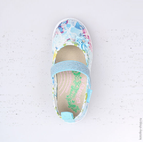 331034-11 Текстильная обувь для девочки голубой фото №4