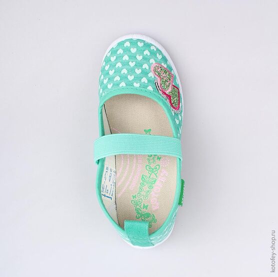 331037-11 Текстильная обувь для девочки бирюзовый фото №4