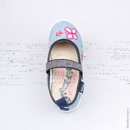 331039-12 Текстильная обувь для девочки светло-синий фото №4