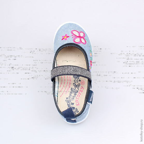 331039-12 Текстильная обувь для девочки светло-синий фото №4