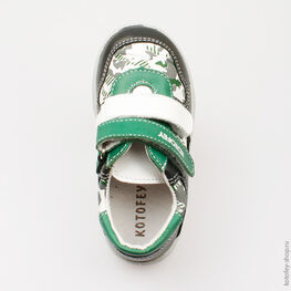 332030-21 Полуботинки для мальчики сер-бел-зел фото №4