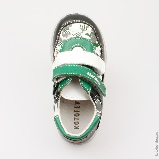 332030-21 Полуботинки для мальчики сер-бел-зел фото №4