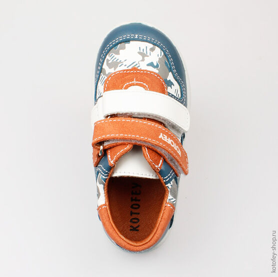 332030-22 Полуботинки для мальчики син-бел-ора фото №4