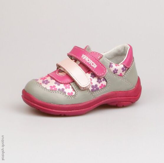 332030-23 Полуботинки для девочки сер-роз-фук