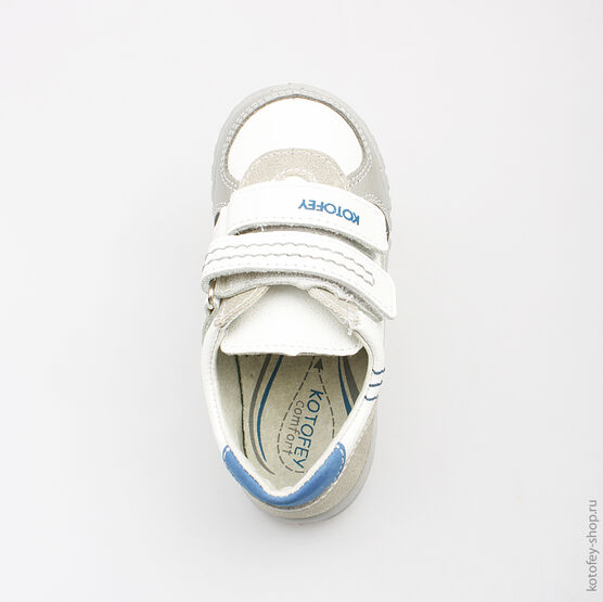 332057-24 Полуботинки для мальчики бел-сер фото №4