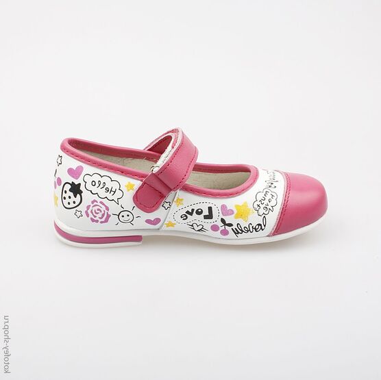 332061-21 Туфли для девочки бел-фук фото №2