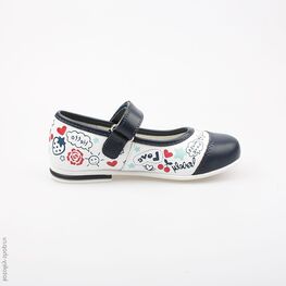 332061-22 Туфли для девочки бел-син фото №2