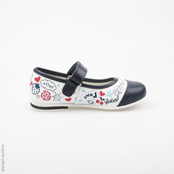 332061-22 Туфли для девочки бел-син фото №2