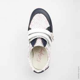 332062-22 Полуботинки для девочки бел-син фото №4