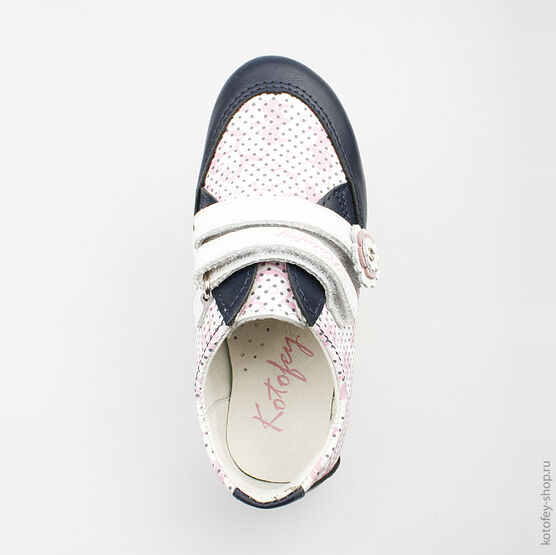 332062-22 Полуботинки для девочки бел-син фото №4