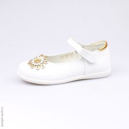 332070-21 Туфли для девочки бел-зол