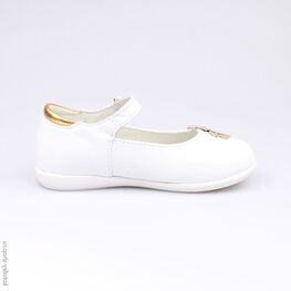 332070-21 Туфли для девочки бел-зол фото №2