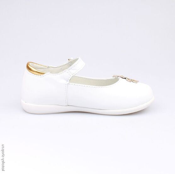 332070-21 Туфли для девочки бел-зол фото №2