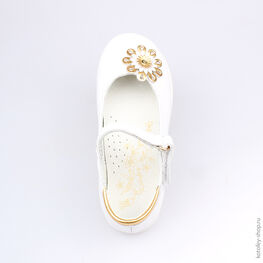 332070-21 Туфли для девочки бел-зол фото №4