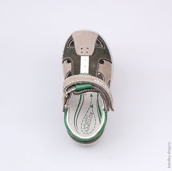 332073-22 Туфли для мальчики сер-зел фото №4