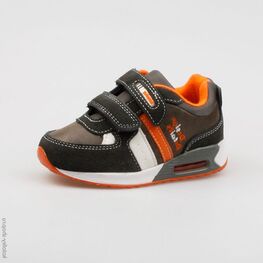 344081-73 Кроссовки на липучках для мальчики сер-ора