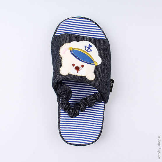 331014-12 Тапочки для мальчики светло-синий фото №4