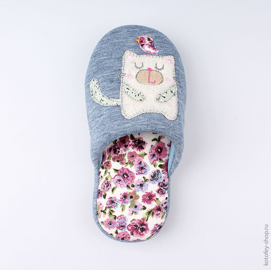 531065-11 Тапочки для девочки голубой фото №4