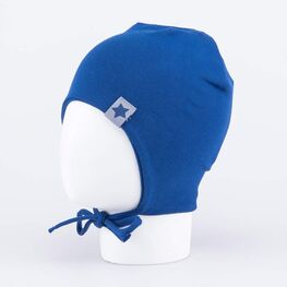 07711601-40 Шапка с завязками синяя для мальчики синий