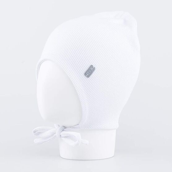 07711647-40 Шапка детская с завязками белый для мальчики белый