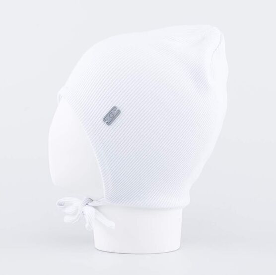 07711647-40 Шапка детская с завязками белый для мальчики белый фото №2