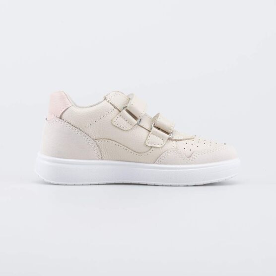 032098-14 Кожаные полуботинки на липучках для девочки бежевый фото №2