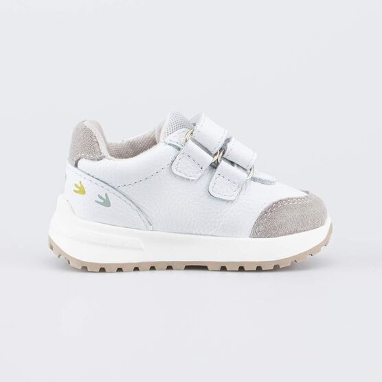 042005-11 Кожаные кроссовки Динозавры для мальчики белый фото №2