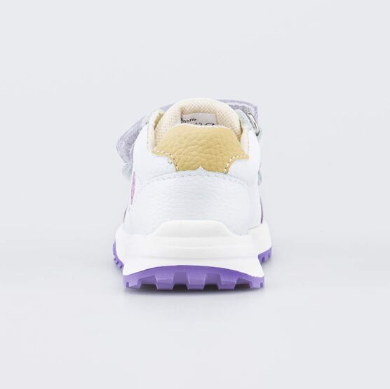 042005-12 Кожаные кроссовки Смайл для девочки белый + сиреневый фото №5