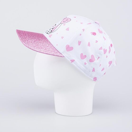 07809089-40 Кепка-бейсболка для девочки Зайка для девочки белый,розовый фото №3