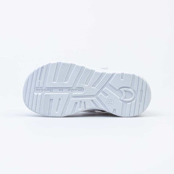 122186-21 Босоножки для девочки кожаные для девочки белый фото №3