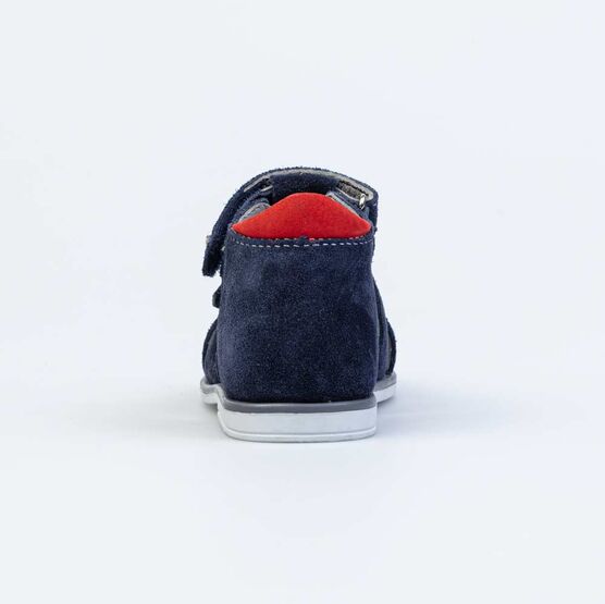 022121-23 Сандалии из натурального нубука для мальчика для мальчики син-кра фото №5