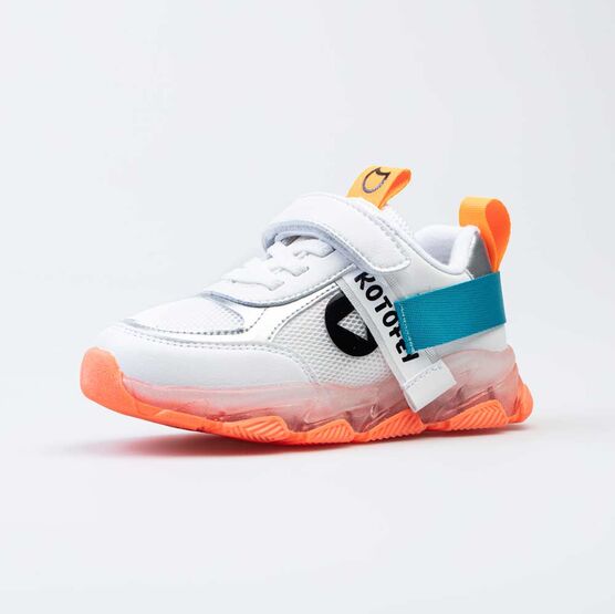 344357-11 Кроссовки с LED-подсветкой на подошве для девочки бел-ора