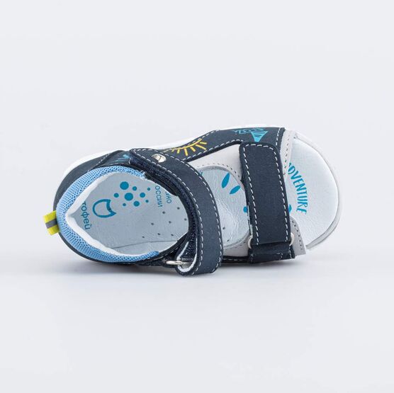 022139-21 Кожаные сандалии Первые шаги для мальчики синий фото №4