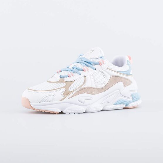 744199-11 Кроссовки со вставками из натуральной кожи на шнурках для девочки бел-беж