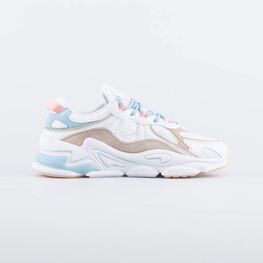 744199-11 Кроссовки со вставками из натуральной кожи на шнурках для девочки бел-беж фото №2