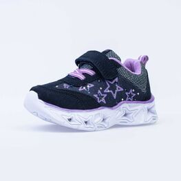 344277-72 Кроссовки с LED-подсветкой на подошве для девочки син-сир