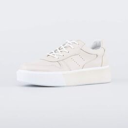 732367-21 Кожаные полуботинки с высокой подошвой для девочки бежевый