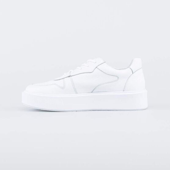 732367-22 Кожаные полуботинки с высокой подошвой для девочки белый фото №2