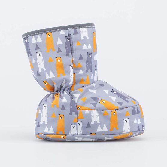 001118-44 Теплые меховые пинетки Три медведя для мальчики серый фото №2